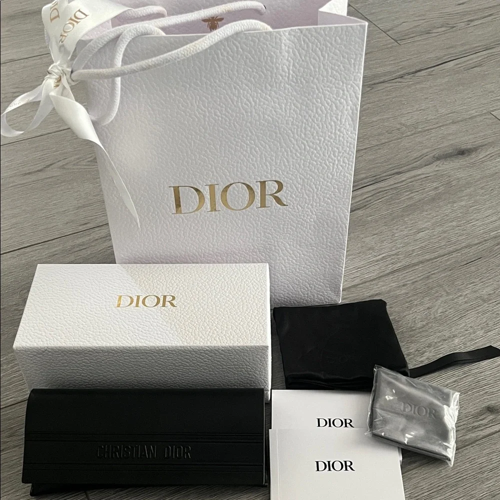 Dior Black Sunglasses with Gold Star Accents
